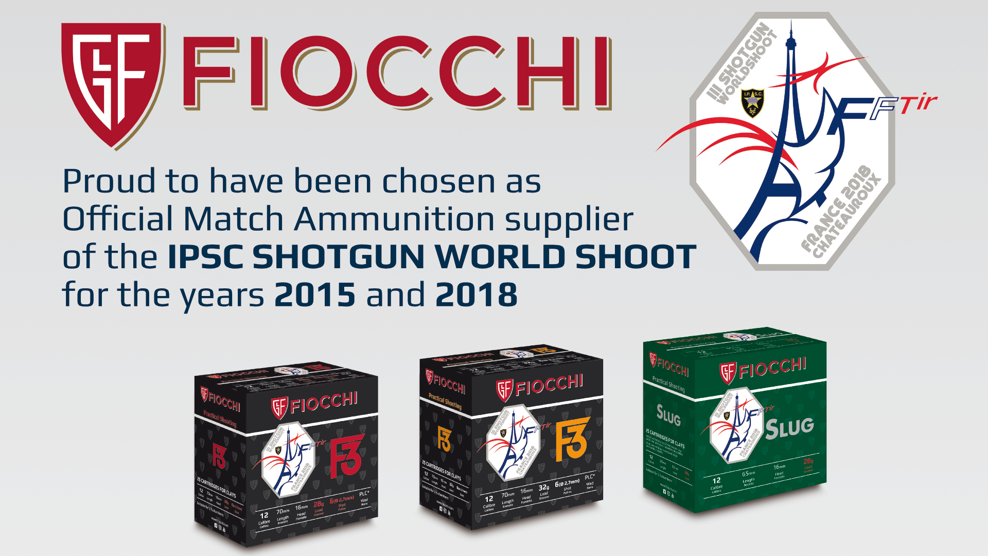 IPSC CHOOSES FIOCCHI AS OFFICIAL MATCH AMMUNITION SUPPLIER FOR THE III SHOTGUN WORLD SHOOT